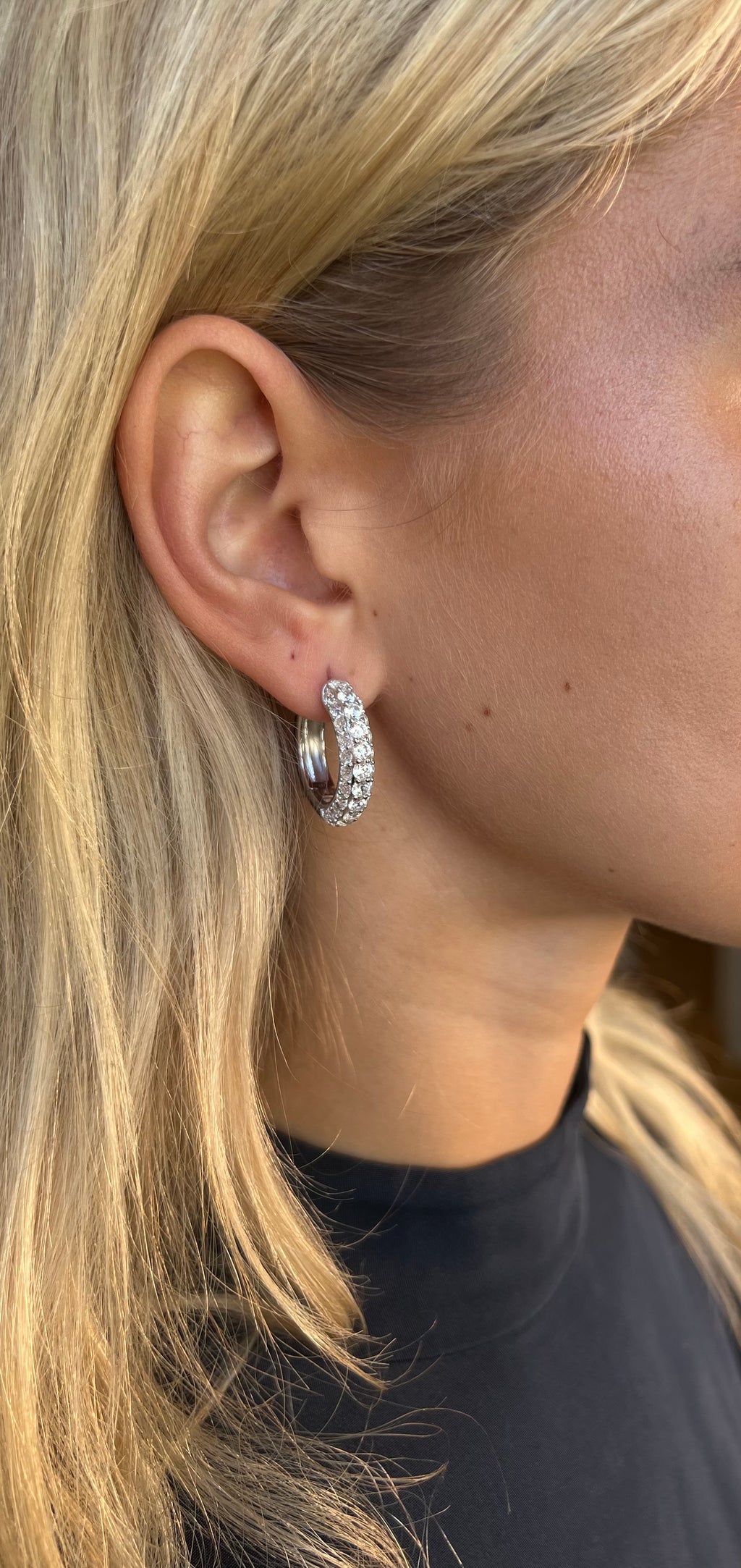 Timeless Chunky Hoops Rock Crystal - Charlotte Bonde Sthlm