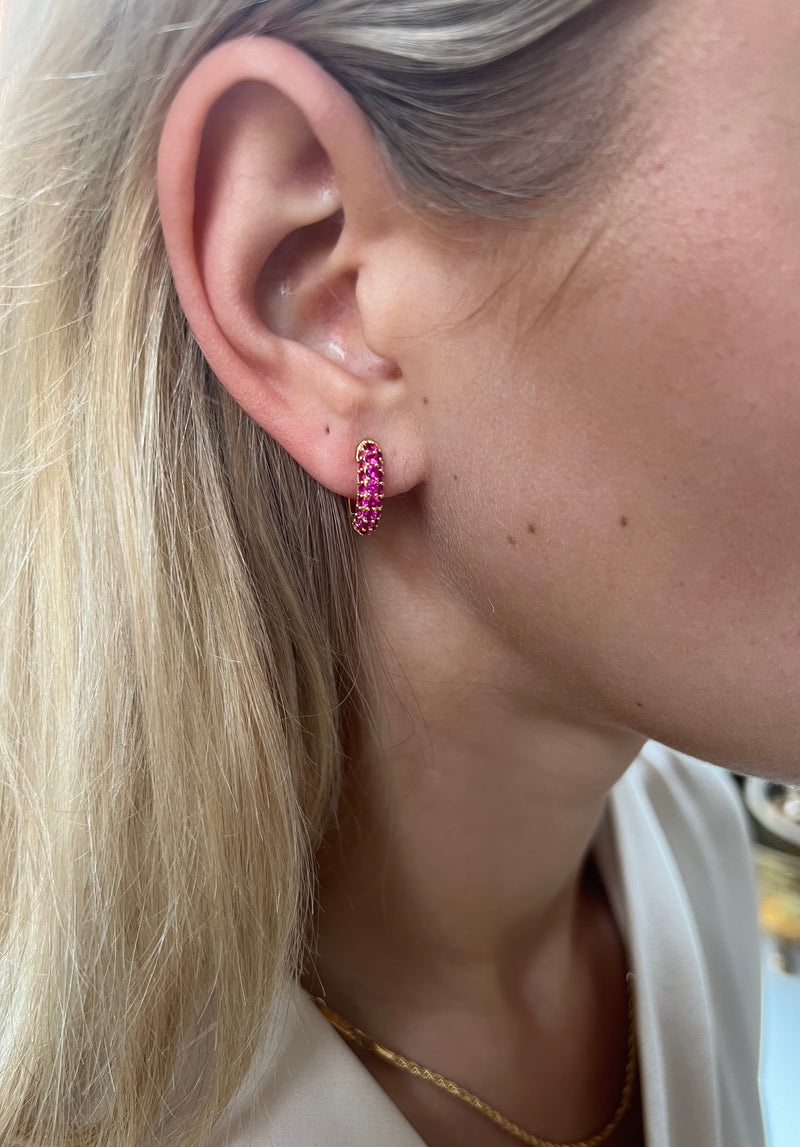 Timeless Tiny Hoops Ruby