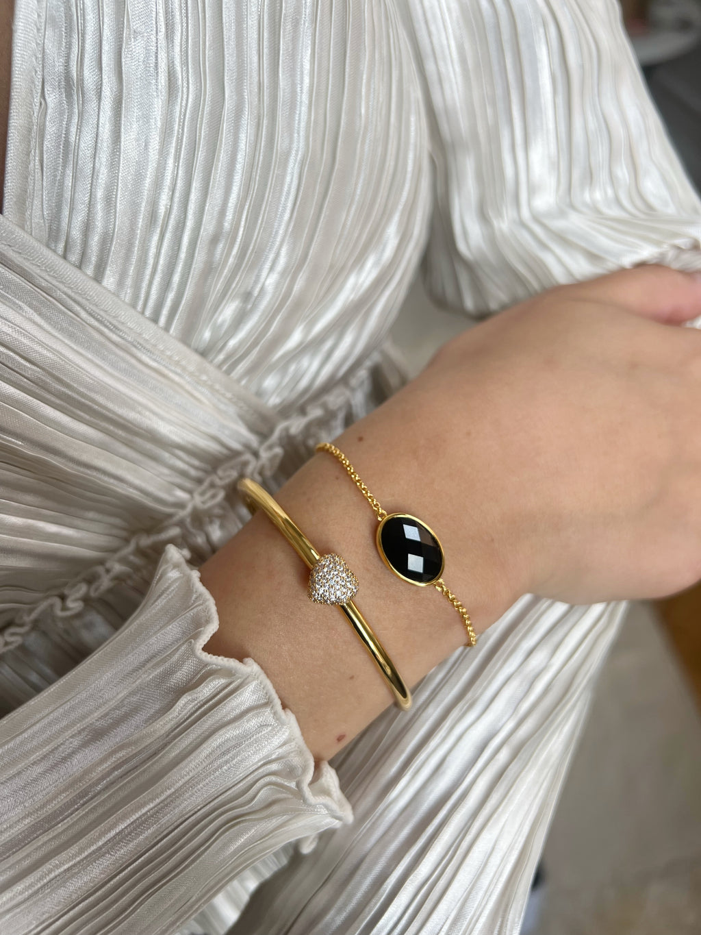 Timeless Eternal Love Heart Cuff Rock Crystal - Charlotte Bonde Sthlm