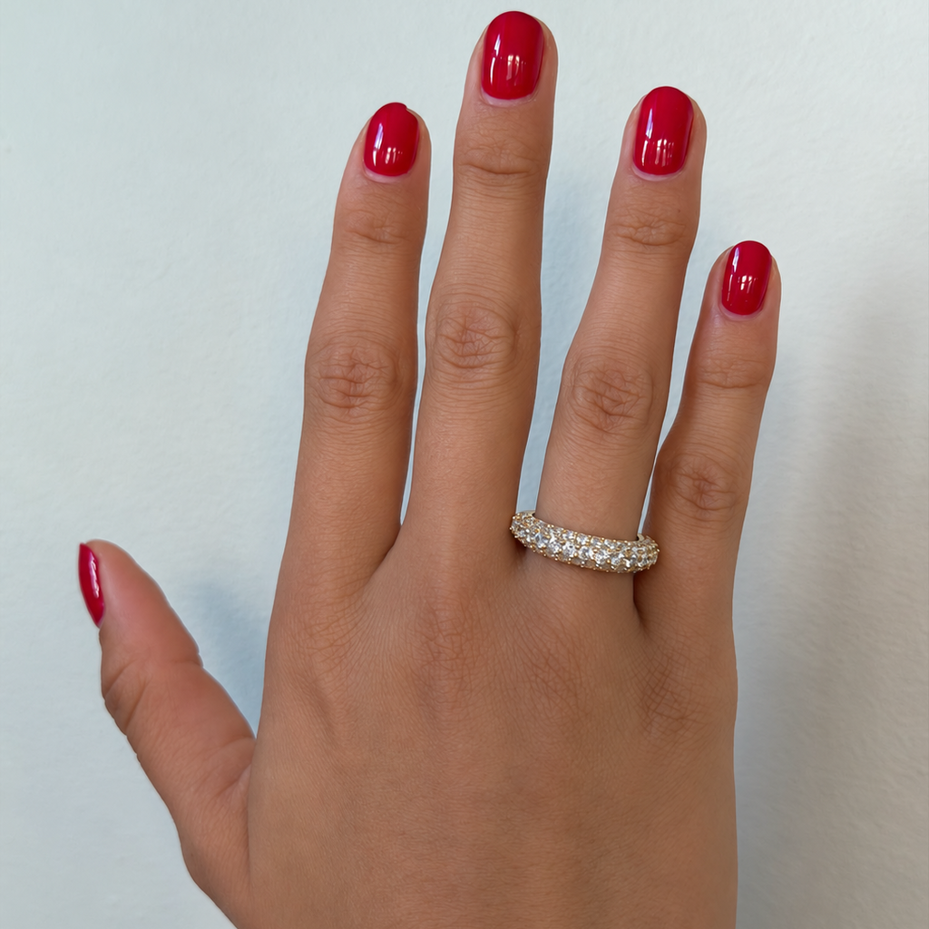 Timeless Chunky Ring Rock Crystal Gold - Charlotte Bonde Sthlm