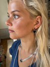 Eternal Love Vanity Earrings Black/Red Crystal Silver