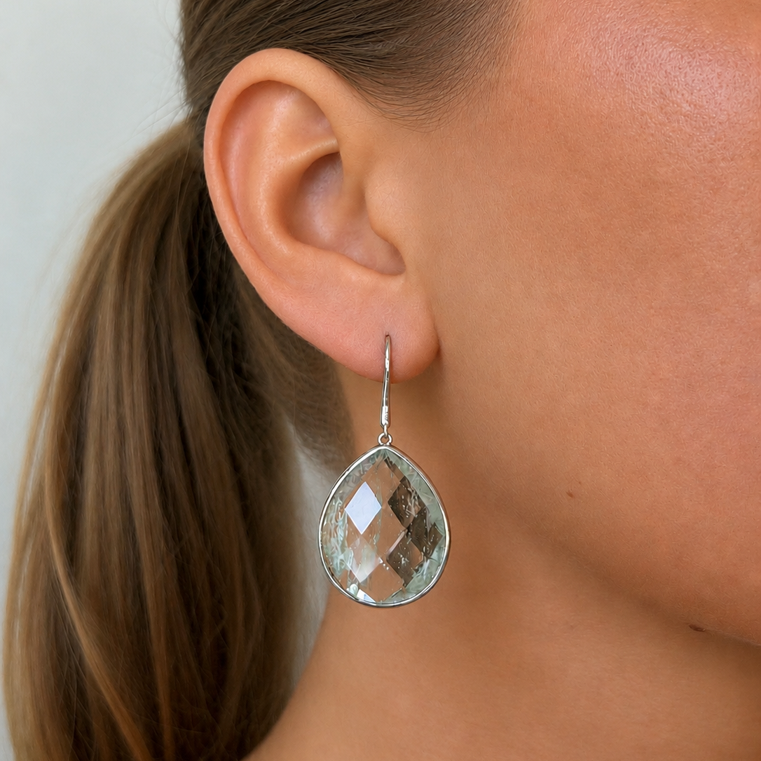 Paulina Just Perfect Earrings Aqua Green Silver - Charlotte Bonde Sthlm