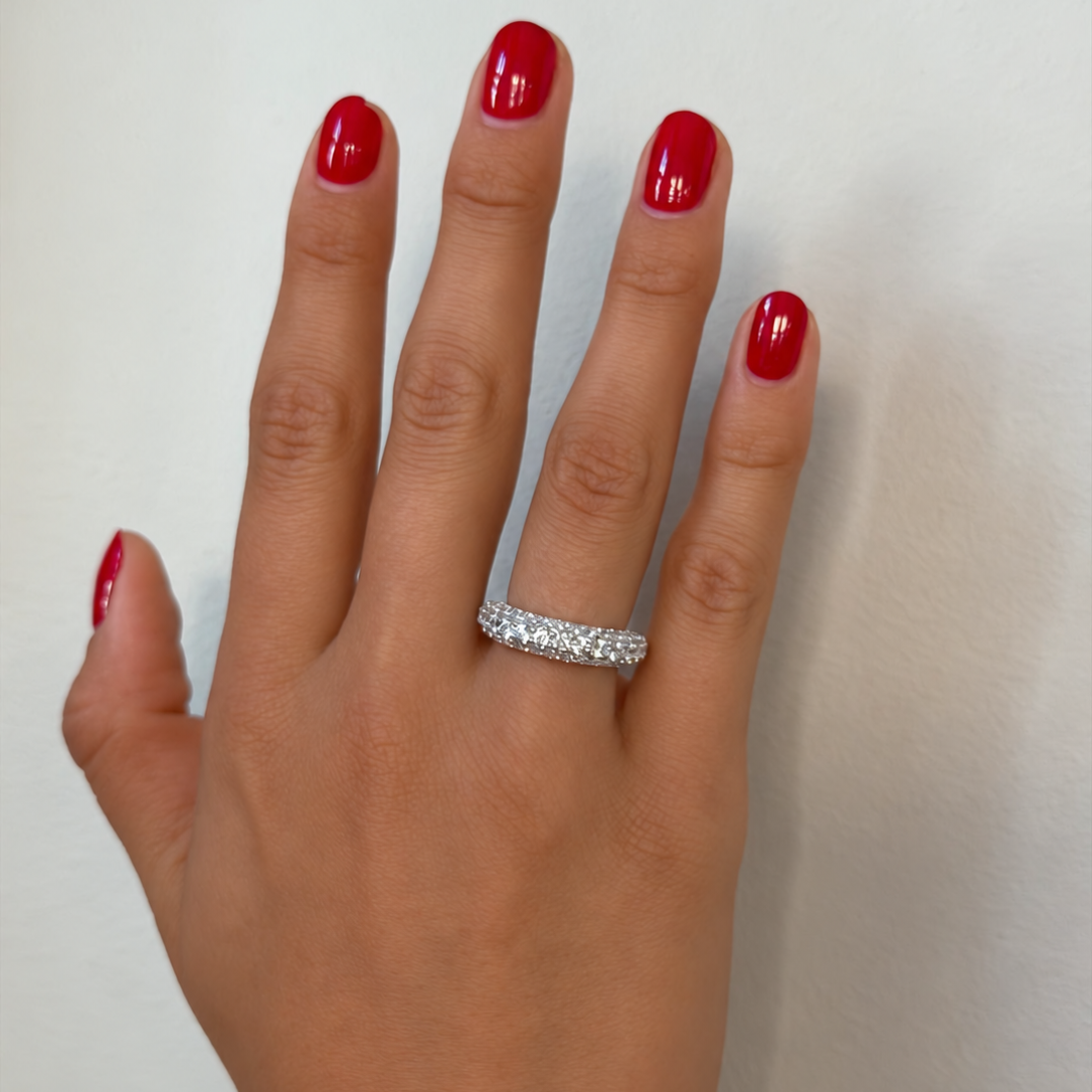 Timeless Chunky Ring Rock Crystal Silver