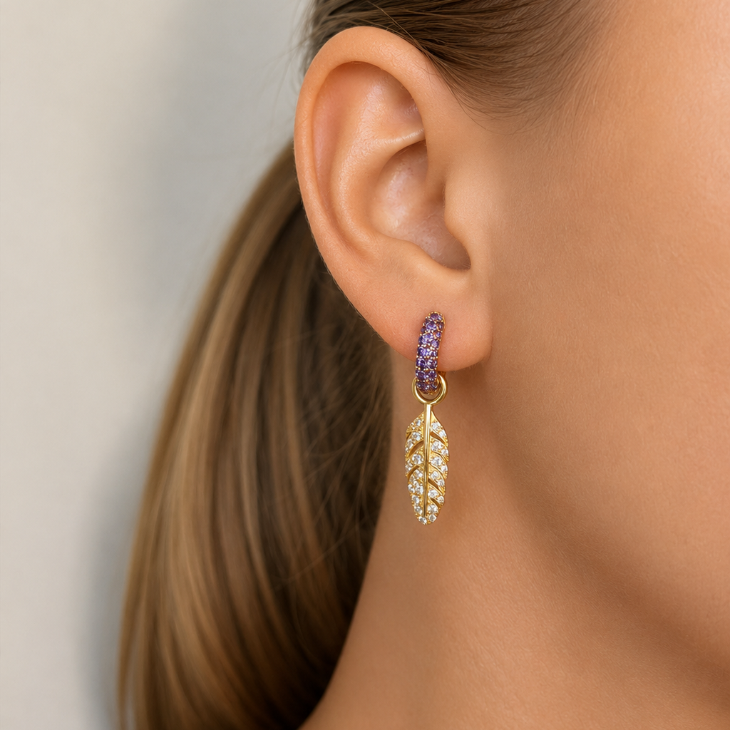 Timeless Tiny Hoops Amethyst Crystal Gold - Charlotte Bonde Sthlm
