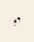 Eternal Love Vanity Mix Ring Black/Red Crystal Silver - Charlotte Bonde Sthlm