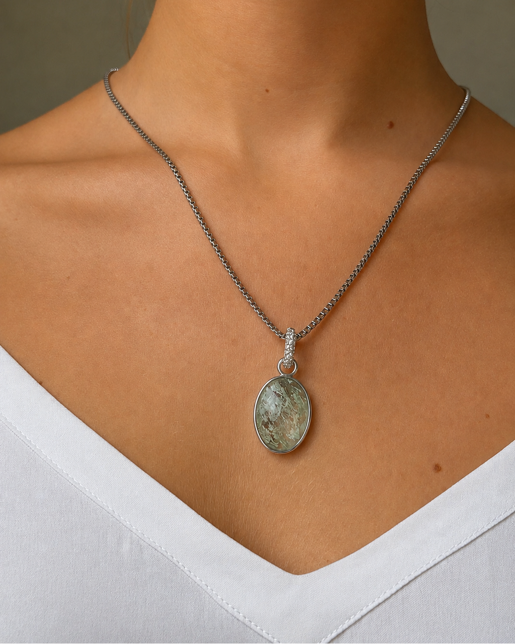 Paulina Vanity Pendant Aqua Green Silver - Charlotte Bonde Sthlm