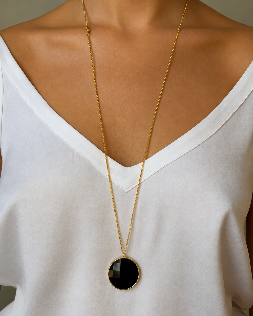 Paulina Vanity Necklace Black Gold