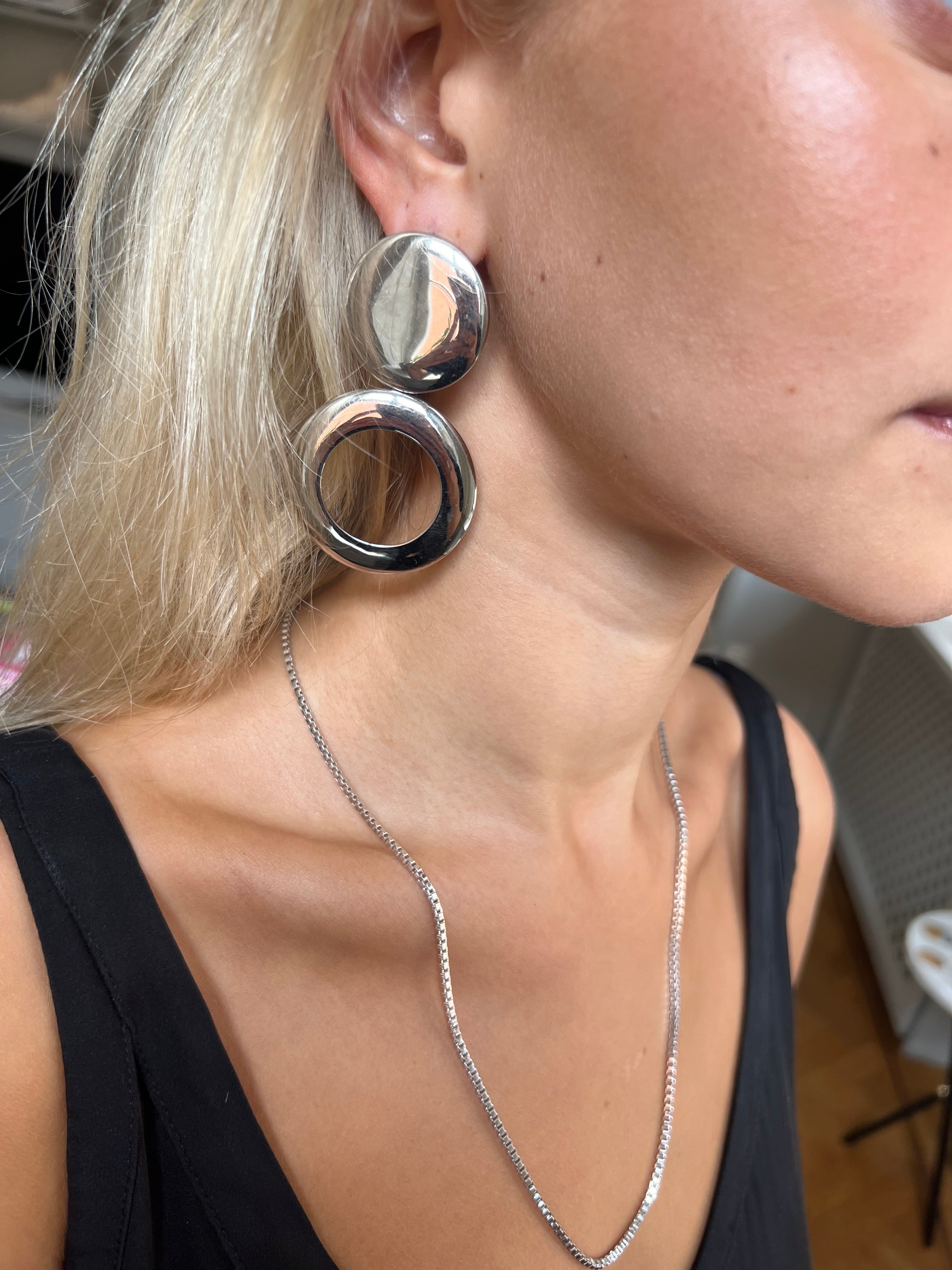 Astrid Dome Vanity Earrings Silver