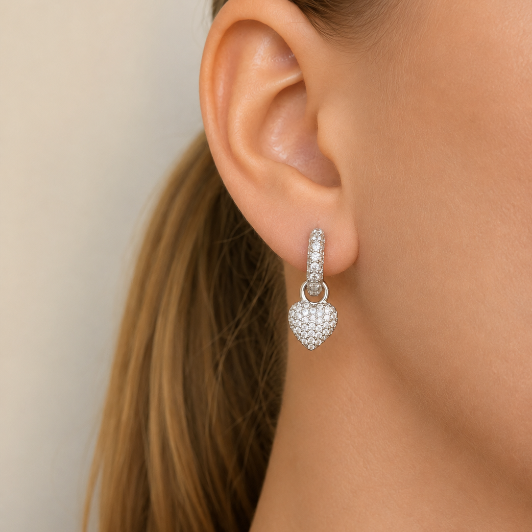 Timeless Tiny Hoops Rock Crystal Silver