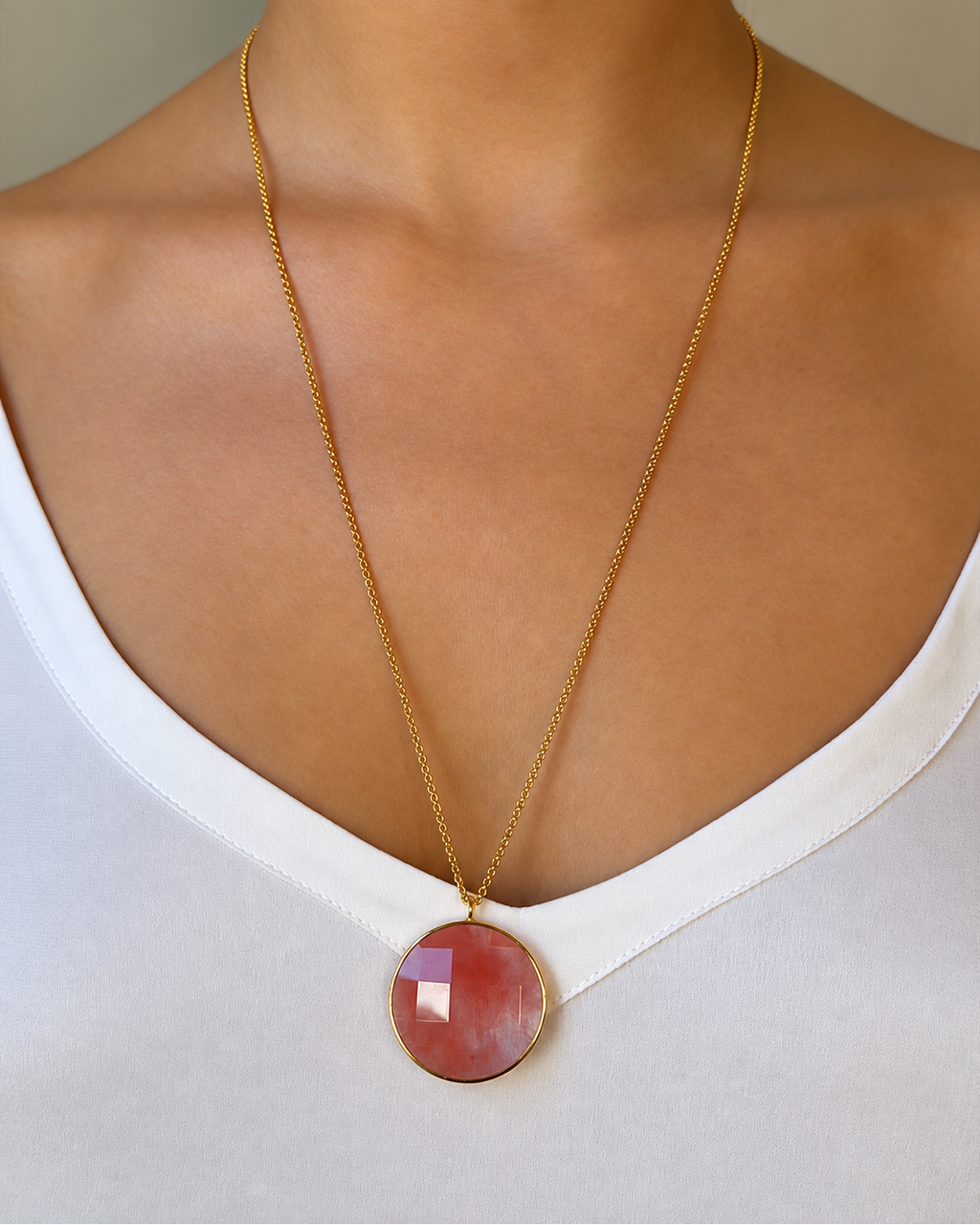 Paulina Vanity Necklace Apricot Pink Gold - Charlotte Bonde Sthlm