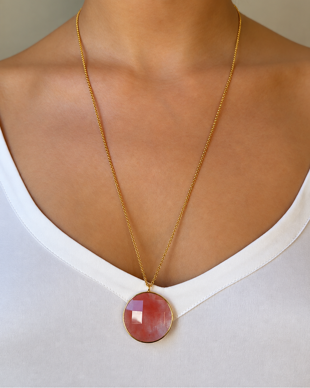 Paulina Vanity Necklace Apricot Pink Gold - Charlotte Bonde Sthlm