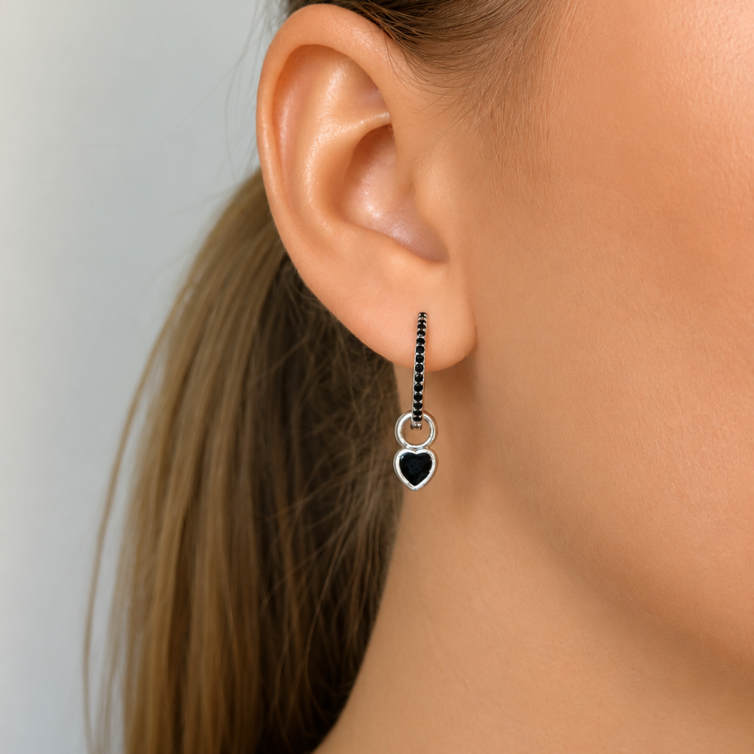 Eternal Love Petite Pendant Black Crystal Silver - Charlotte Bonde Sthlm