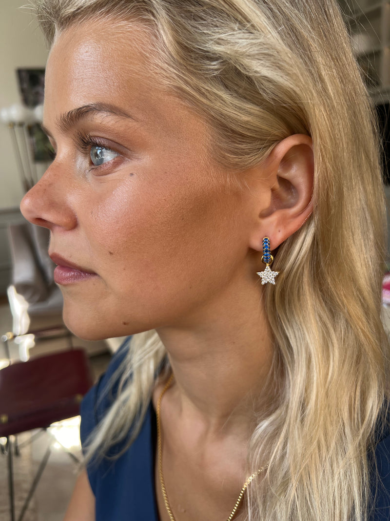 Timeless Tiny Hoops Blue Spinel