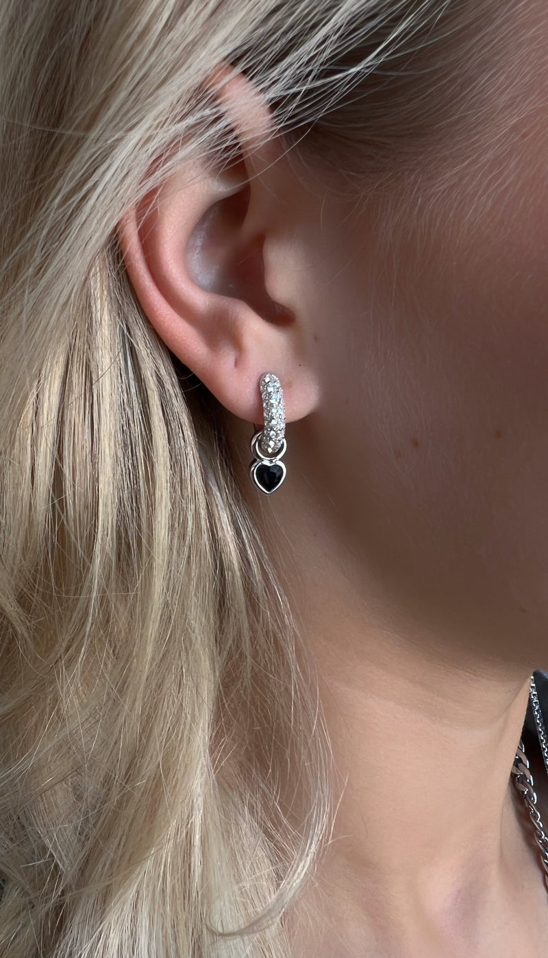 Eternal Love Petite Pendant Black Crystal Silver
