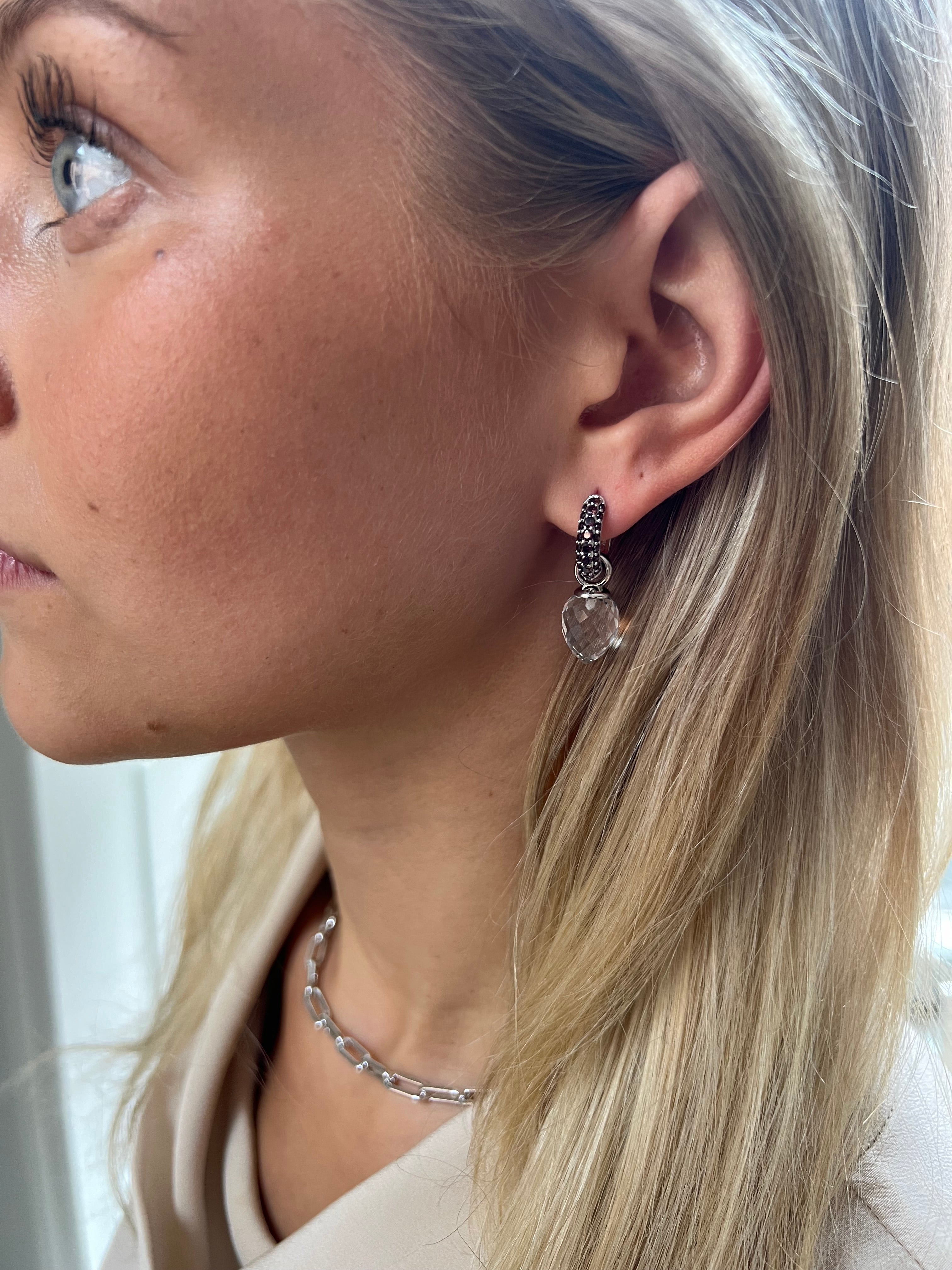 Timeless Tiny Hoops Smoky Quartz - Charlotte Bonde Sthlm
