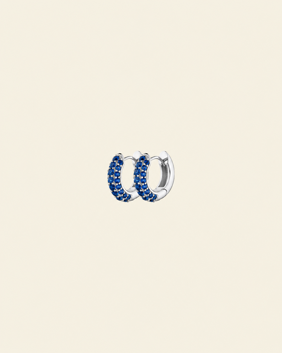 Timeless Tiny Hoops Blue Spinel Silver - Charlotte Bonde Sthlm