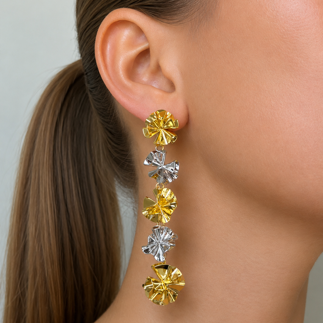 Hedvig Deco Vanity Mix Earrings Gold/Silver