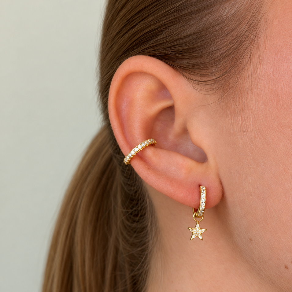 Irma Petite Hoops Rock Crystal Gold - Charlotte Bonde Sthlm