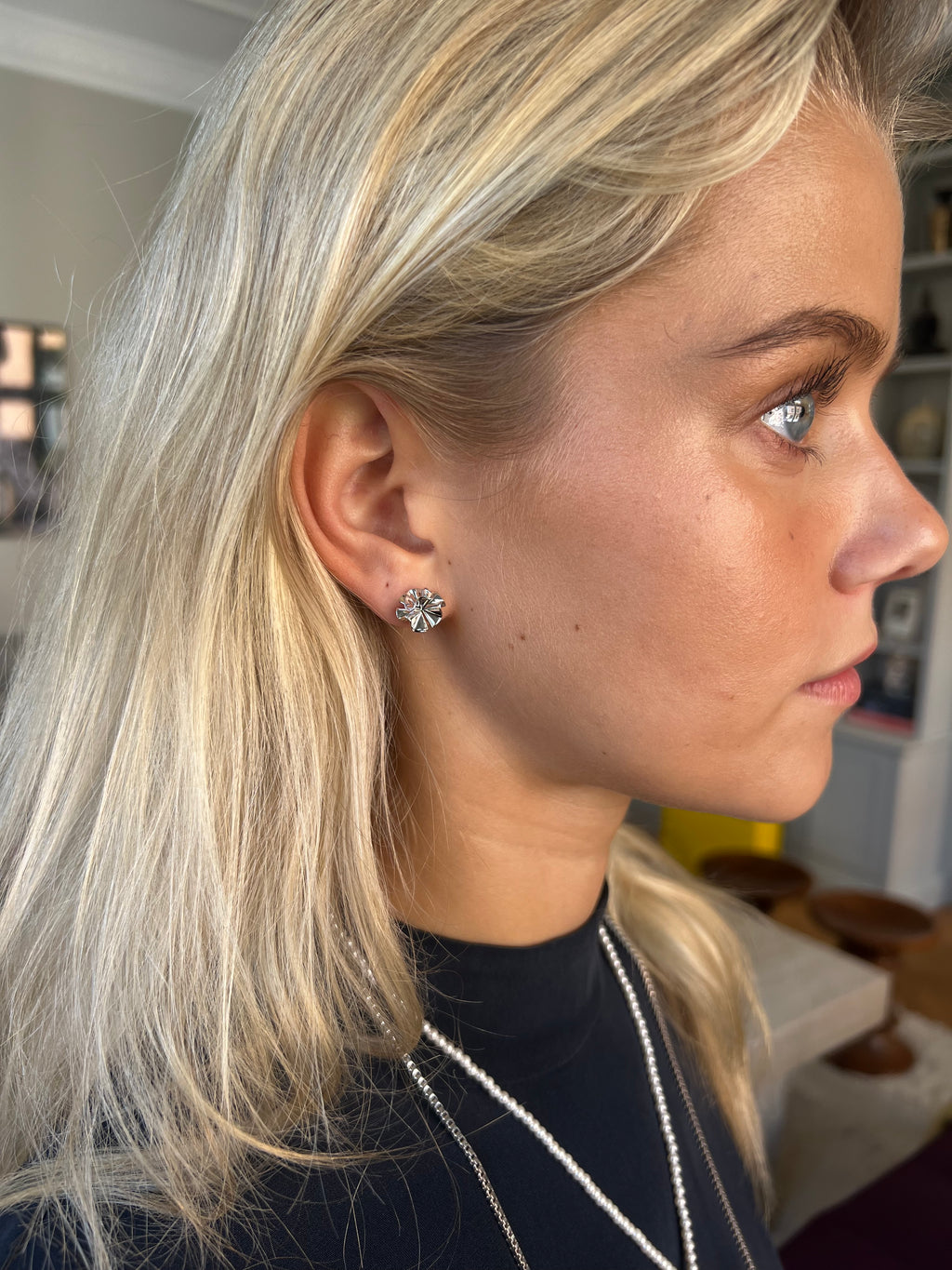 Hedvig Deco Petite Studs Silver - Charlotte Bonde Sthlm