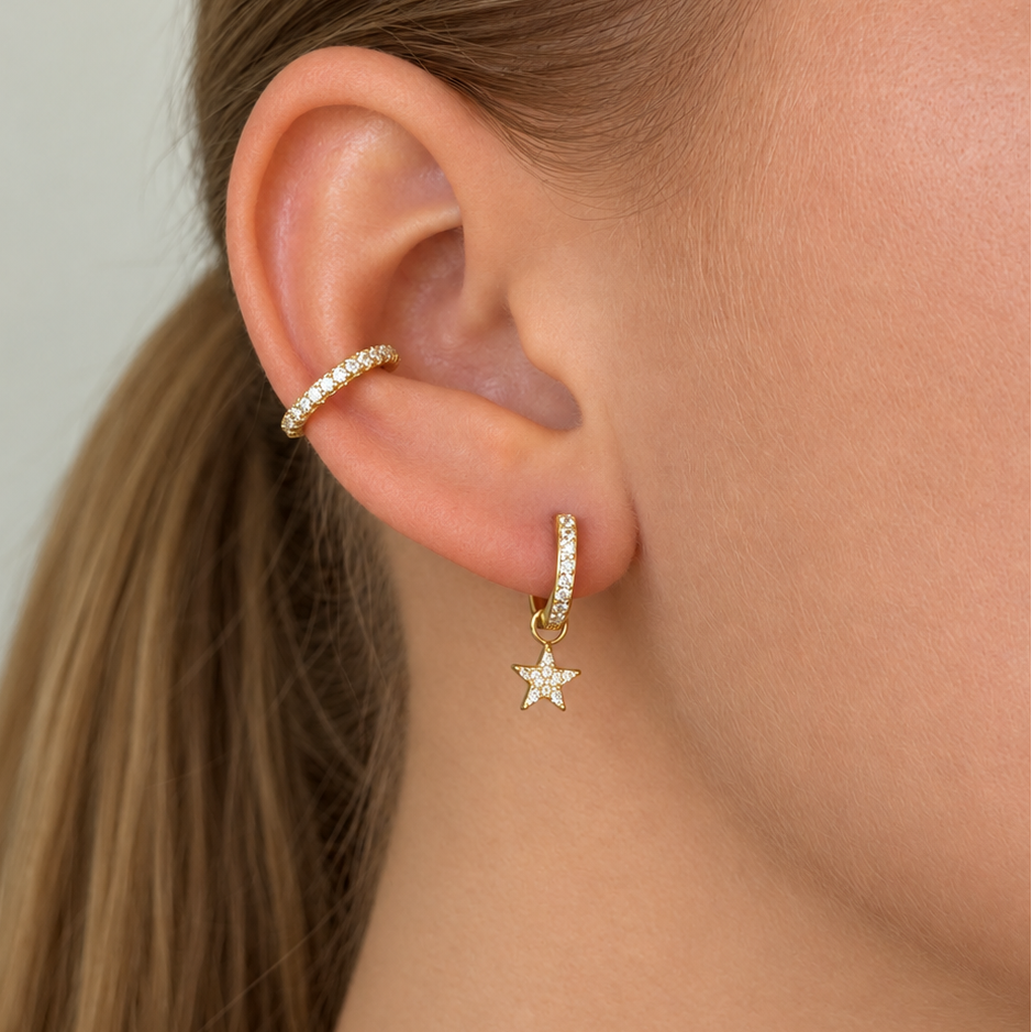 Signature Petite Star Pendant Crystal Gold