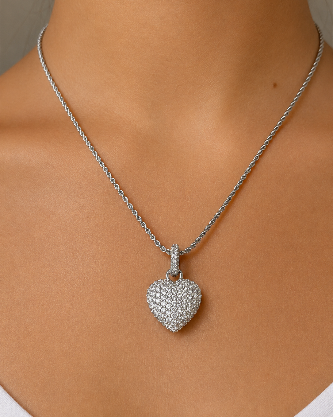 Signature Eternal Heart Pendant Rock Crystal Silver
