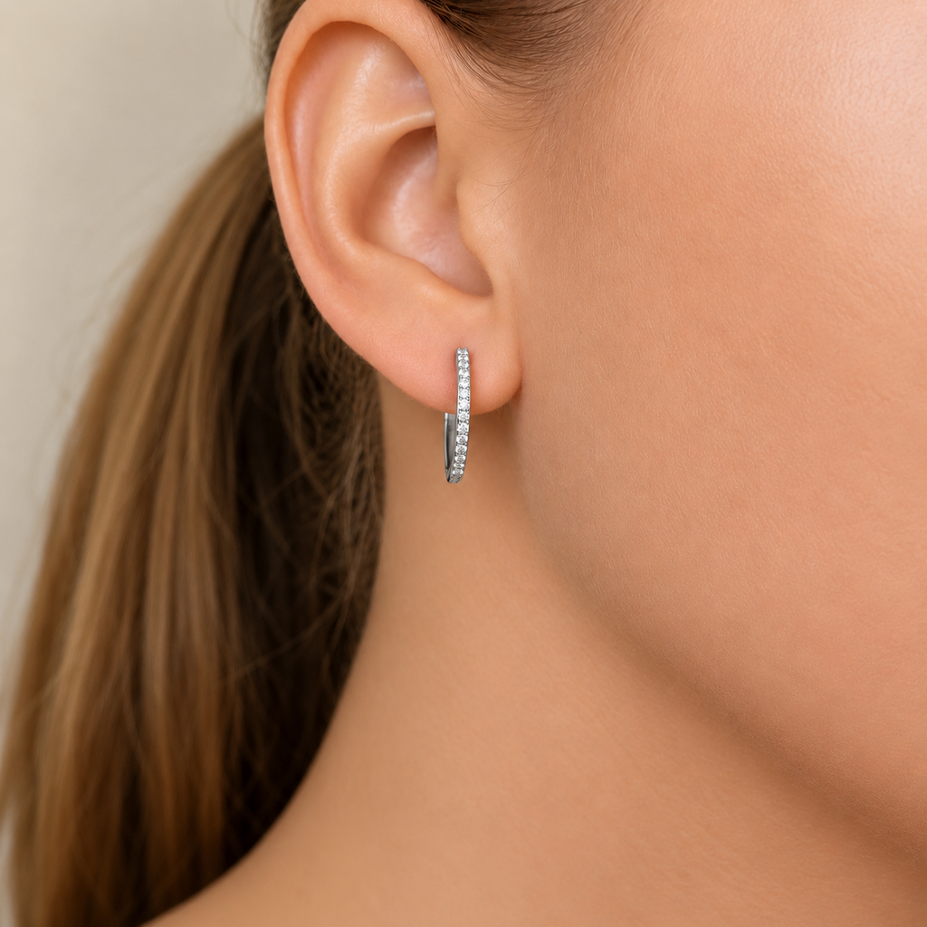 Irma Eternity Hoops Rock Crystal Silver - Charlotte Bonde Sthlm