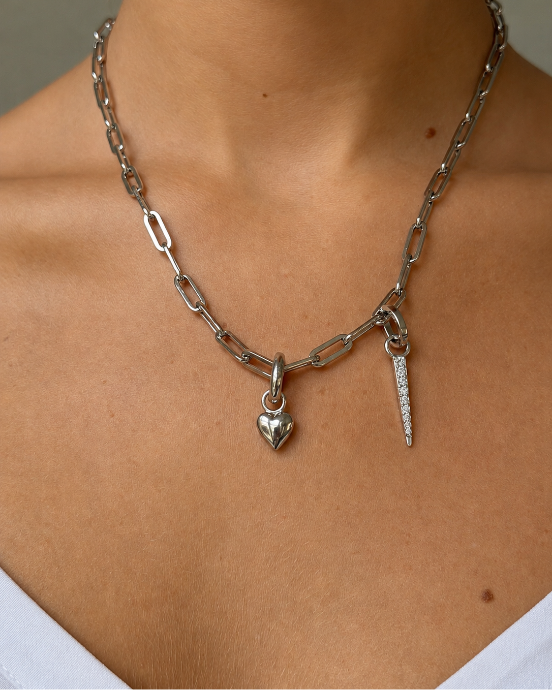 Signature Petite Spike Pendant Rock Crystal Silver