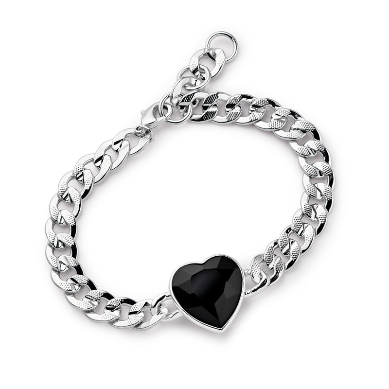 Eternal Love Vanity Bracelet Black Crystal Silver