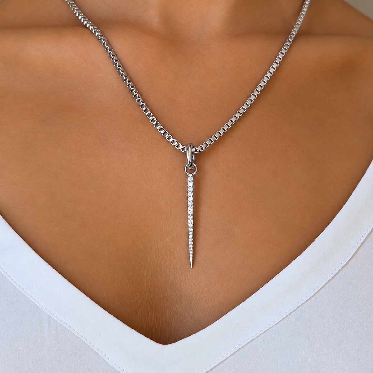 Signature Spike Pendant Rock Crystal Silver - Charlotte Bonde Sthlm