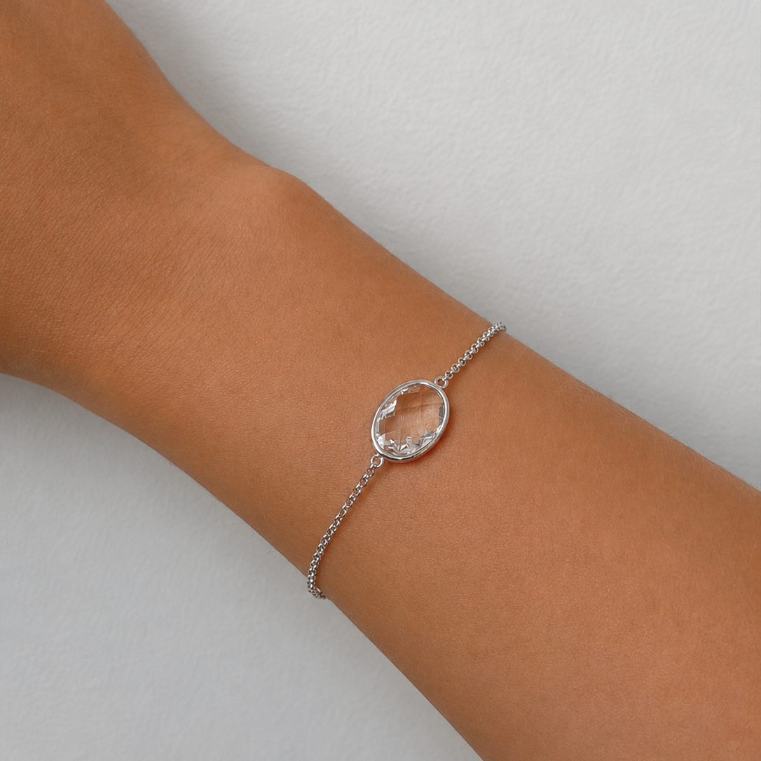 Paulina Petite Bracelet Aqua Green Silver - Charlotte Bonde Sthlm