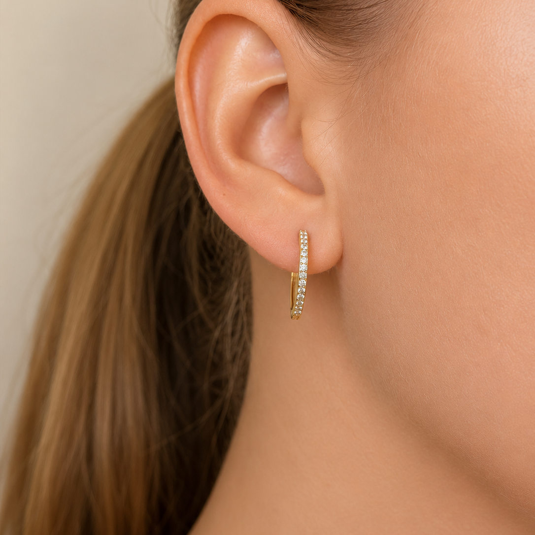 Irma Eternity Hoops Rock Crystal Gold - Charlotte Bonde Sthlm