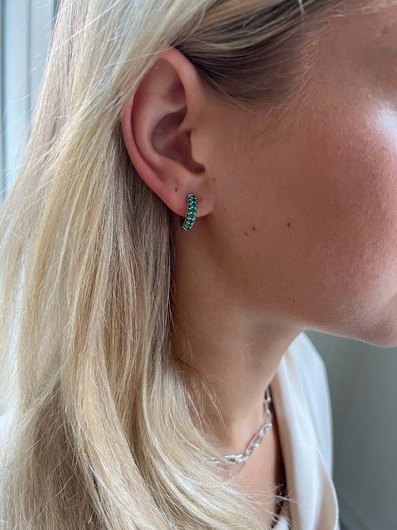 Timeless Tiny Hoops Green Spinel