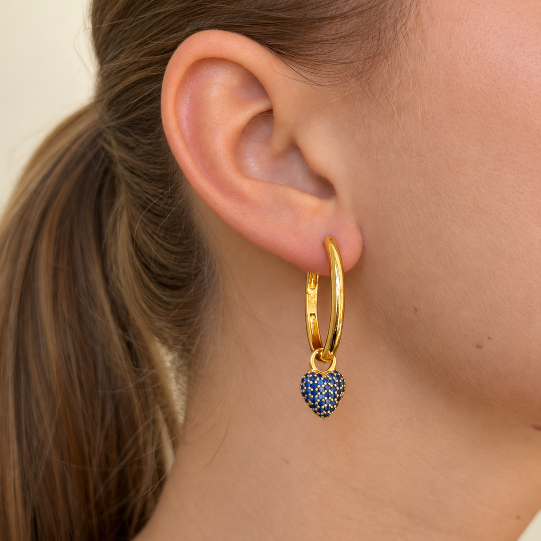 Eternal Heart Mini Pendant Blue Spinel Gold