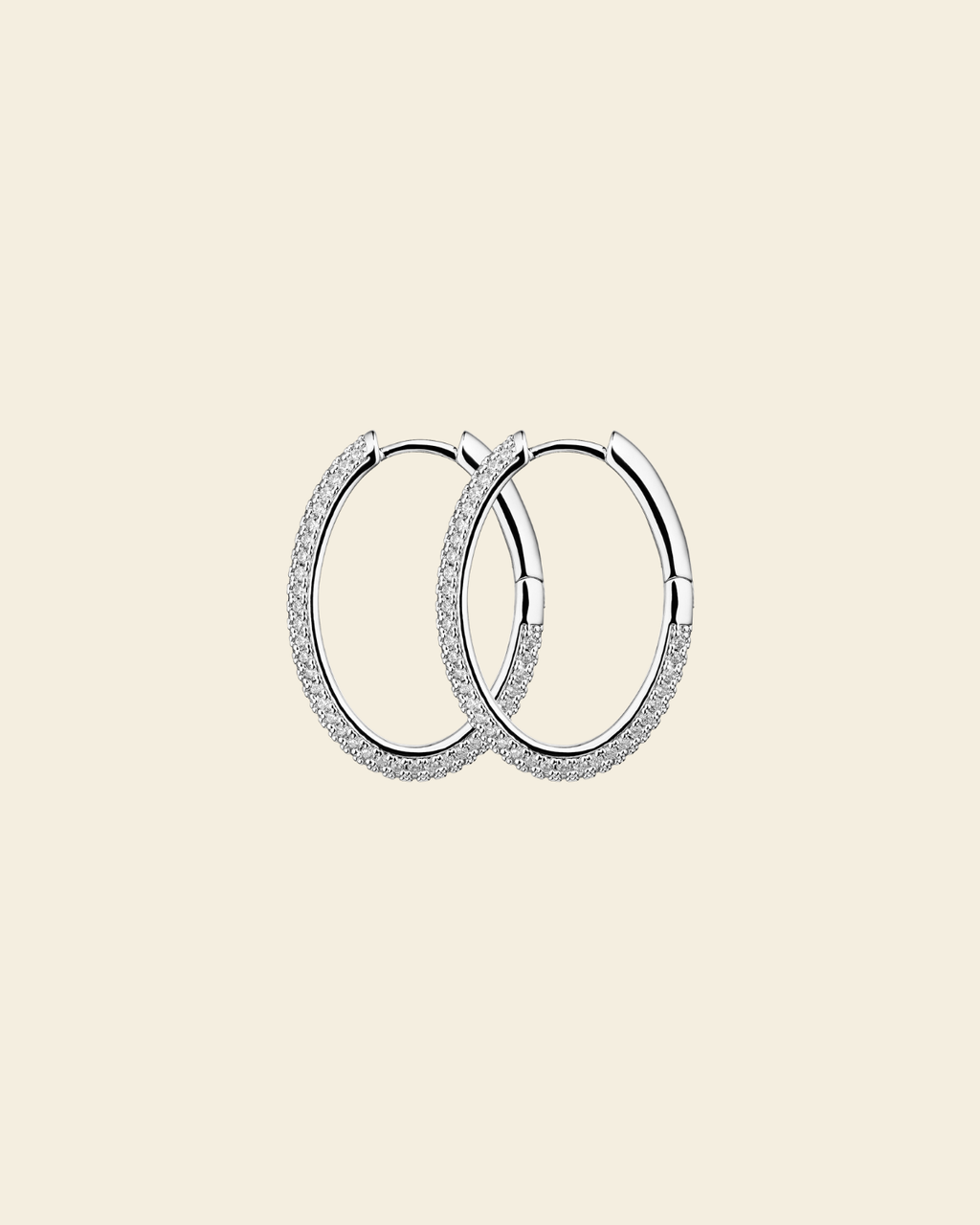 Bianca Boho Just Perfect Hoops Rock Crystal Silver - Charlotte Bonde Sthlm