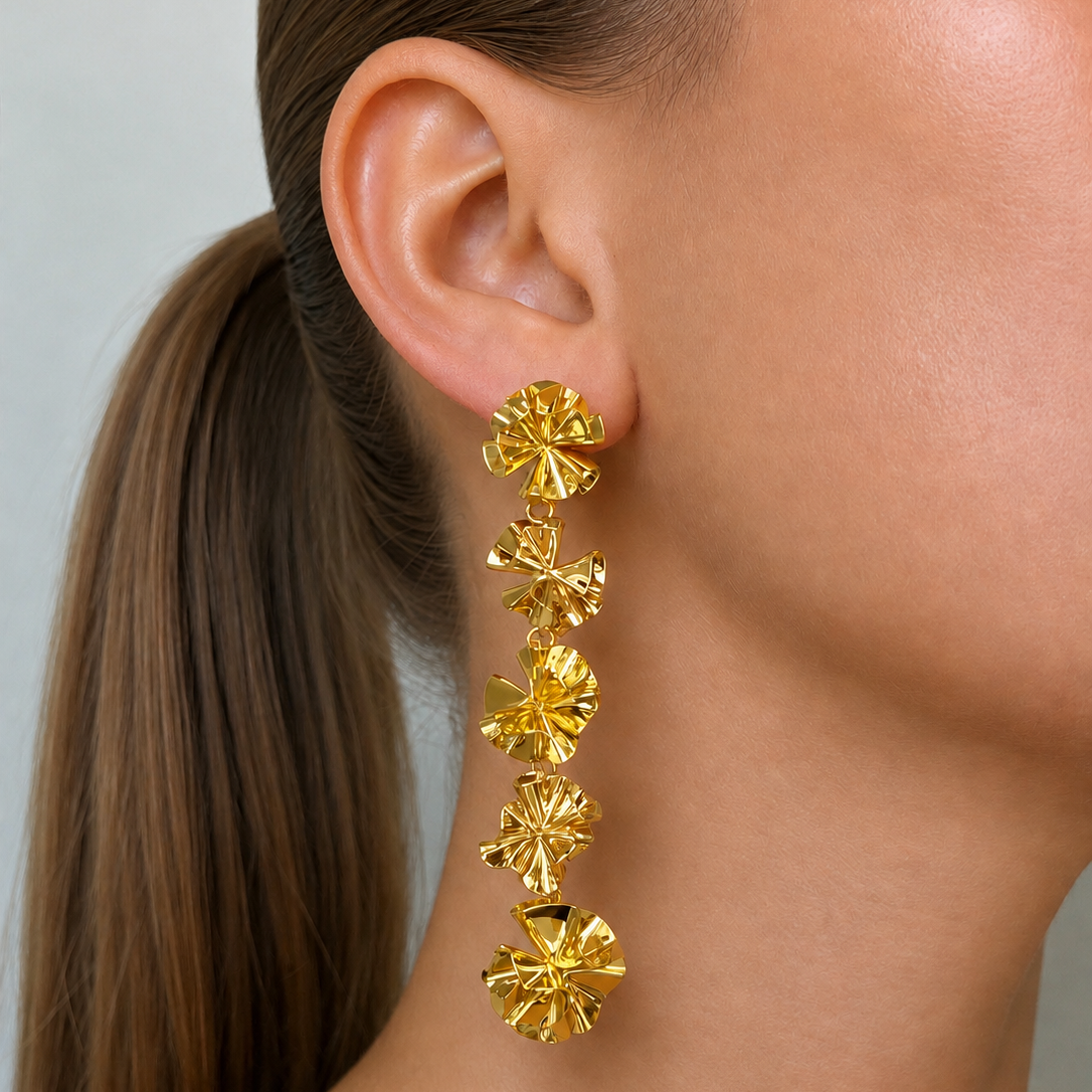 Hedvig Deco Vanity Earrings Gold