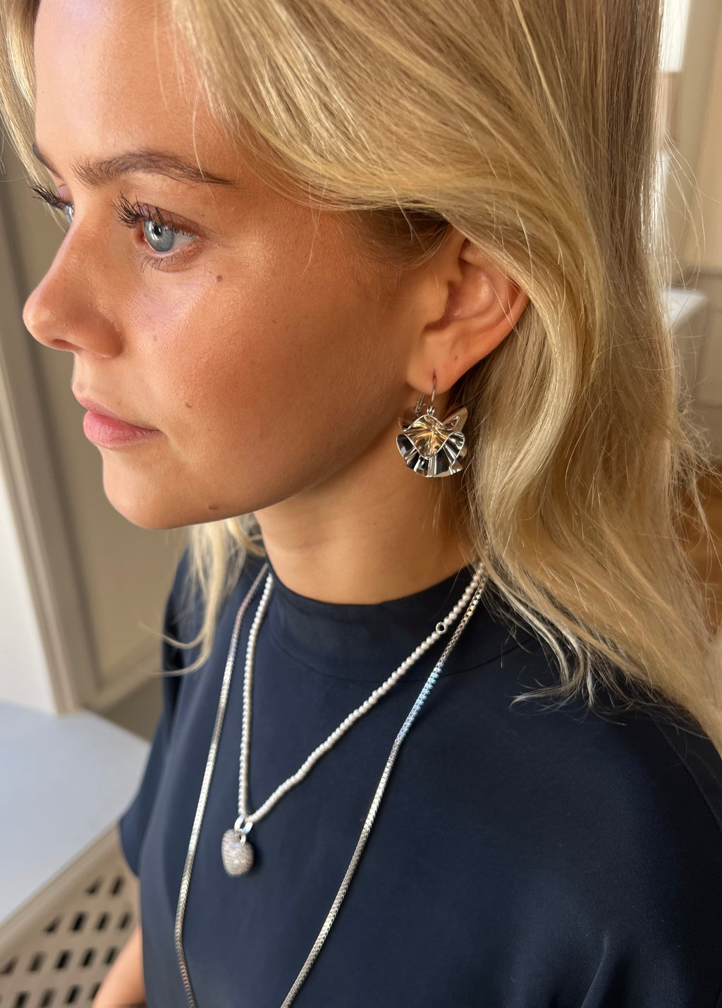 Hedvig Deco Hoops Silver - Charlotte Bonde Sthlm