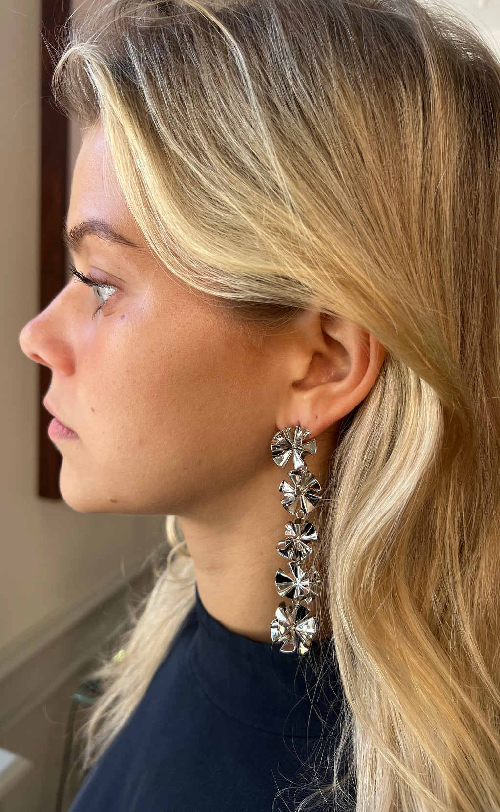 Hedvig Deco Vanity Earrings Silver