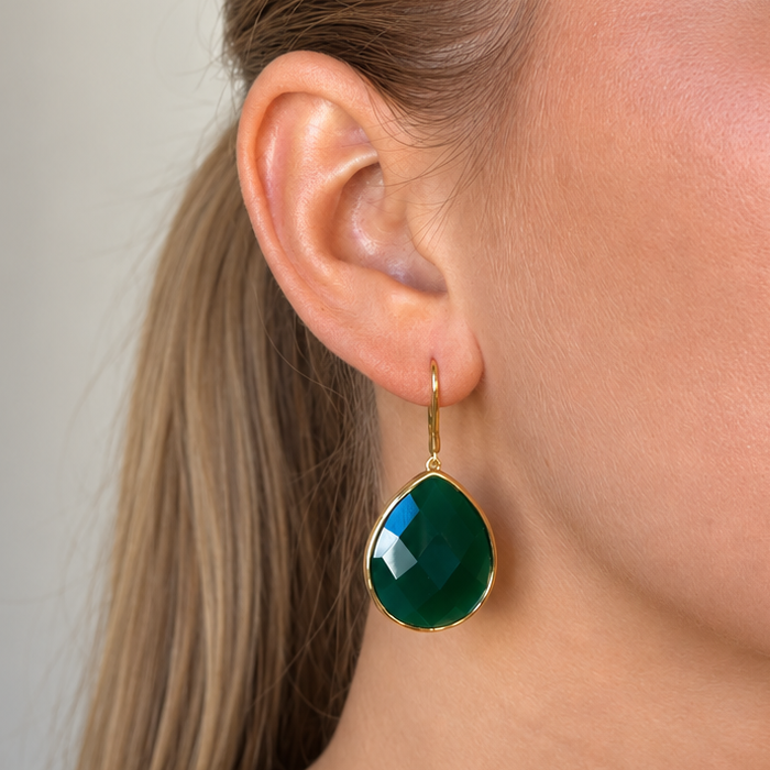 Paulina Just Perfect Earrings Green Gold - Charlotte Bonde Sthlm