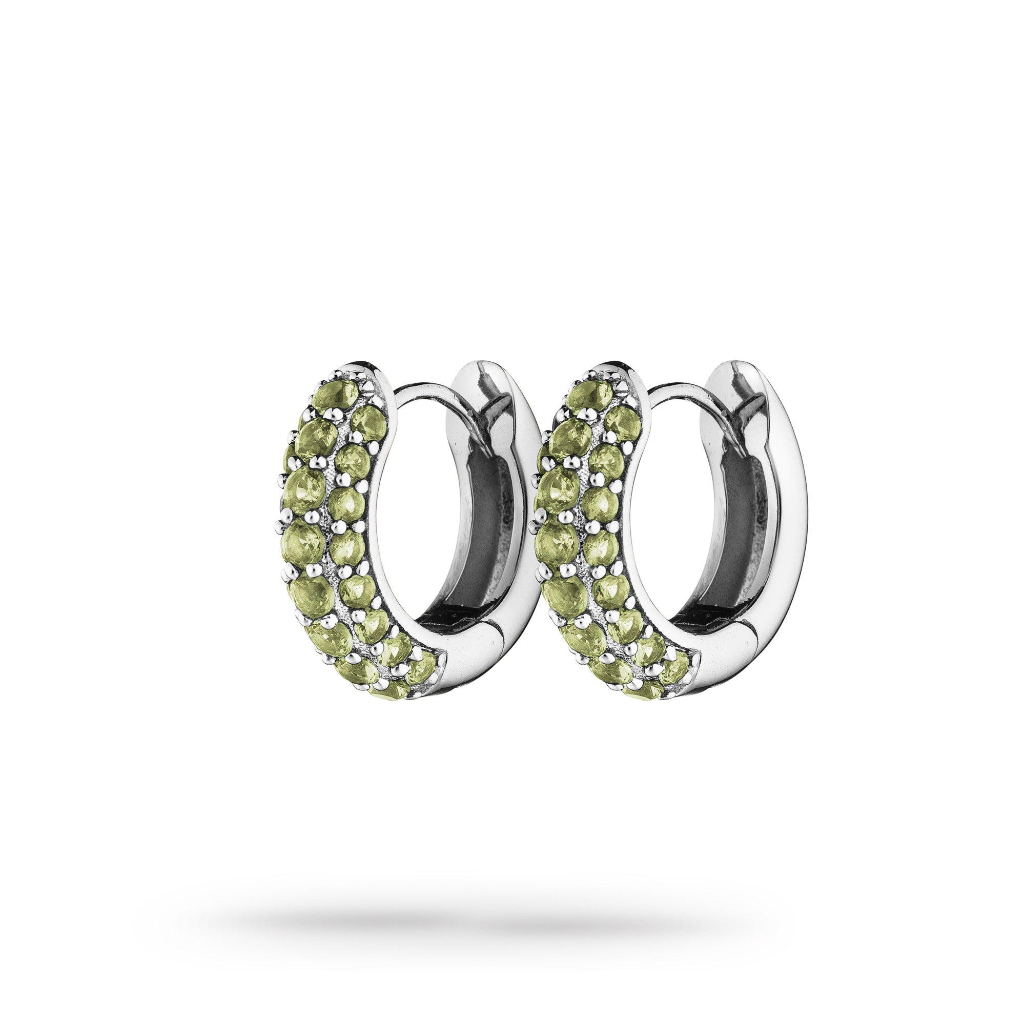 Timeless Tiny Hoops Olive Crystal - Charlotte Bonde Sthlm