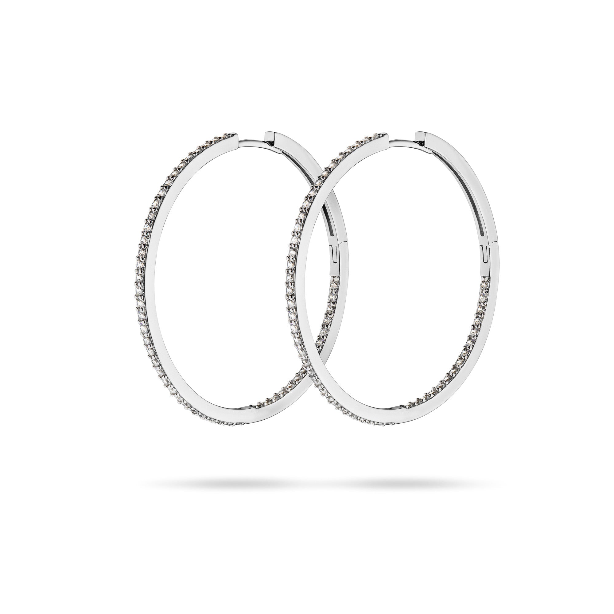 Irma Eternity Amazon Hoops Rock Crystal Silver - Charlotte Bonde Sthlm