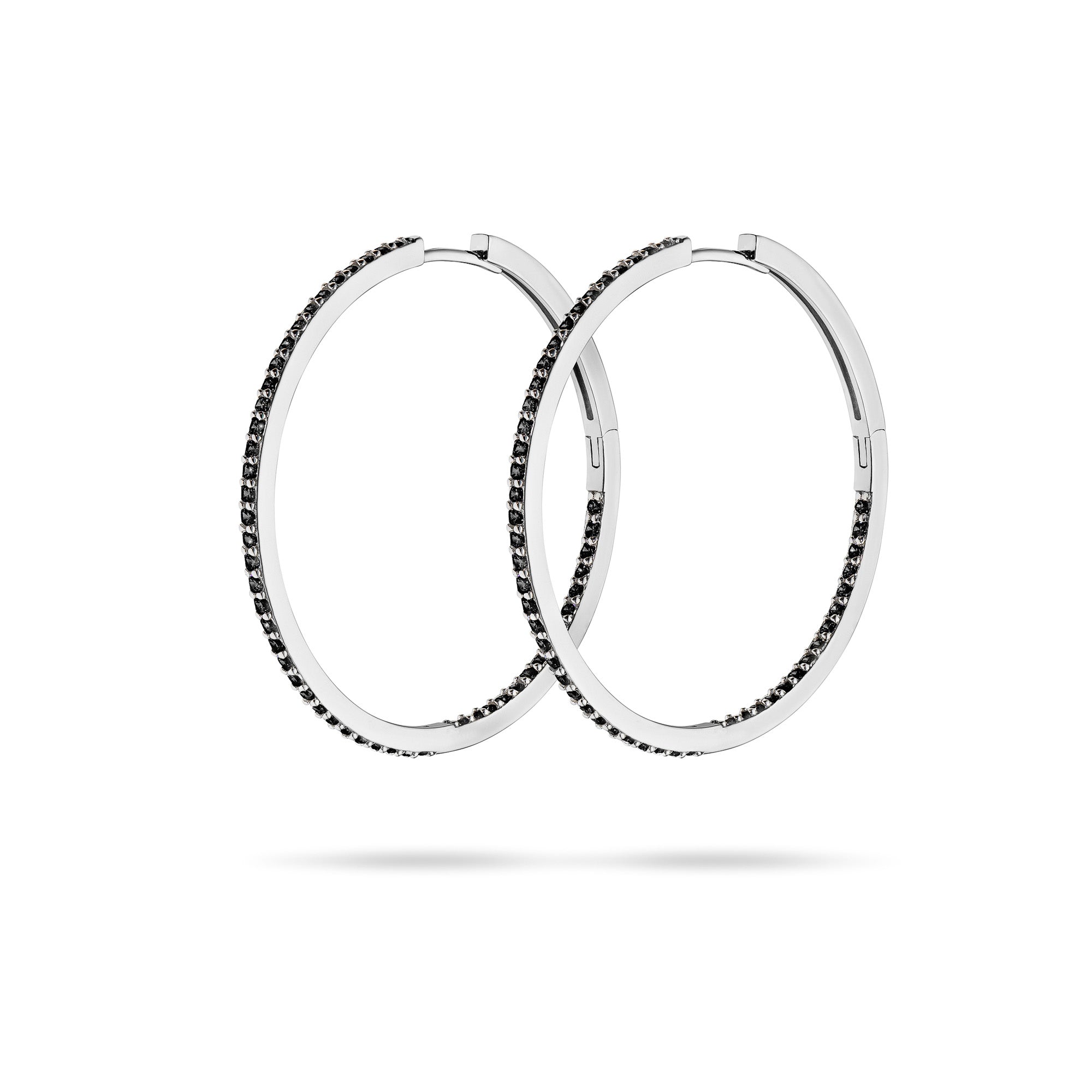 Irma Eternity Amazon Hoops Black Spinel Silver - Charlotte Bonde Sthlm