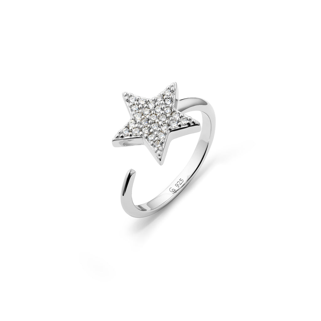Timeless Eternal Love Star Ring Rock Crystal Silver - Charlotte Bonde Sthlm