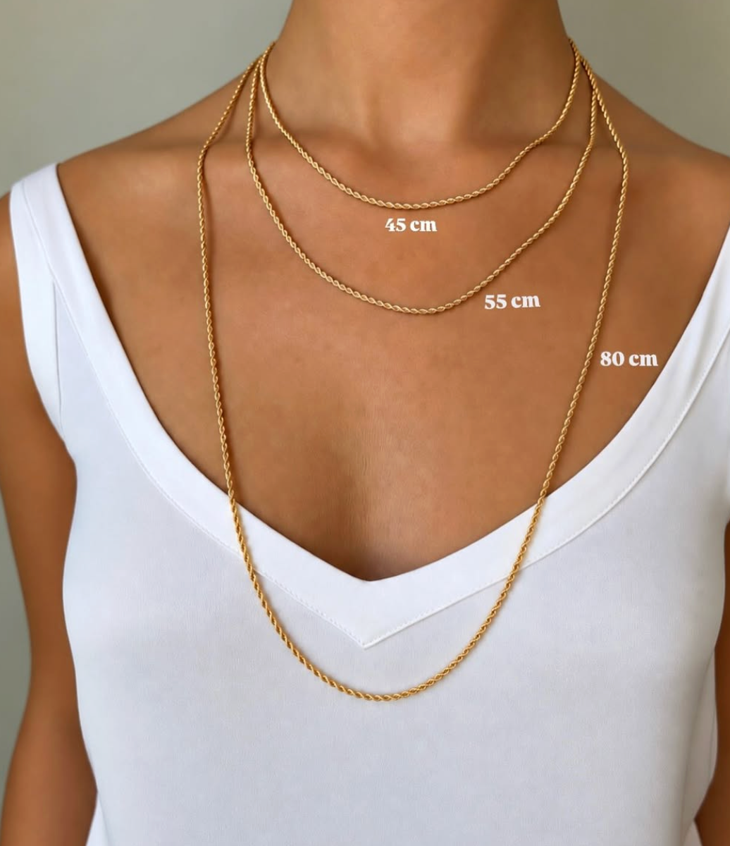 Signature Stack Rope Chain Gold 80 cm