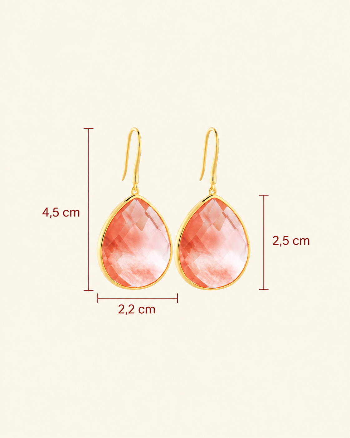 Paulina Just Perfect Earrings Apricot Pink Gold - Charlotte Bonde Sthlm