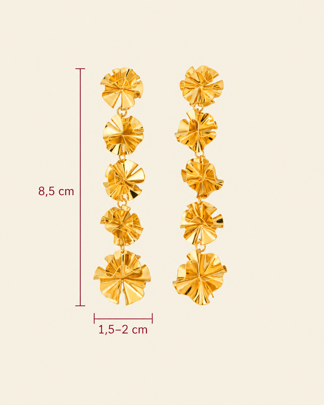 Hedvig Deco Vanity Earrings Gold - Charlotte Bonde Sthlm