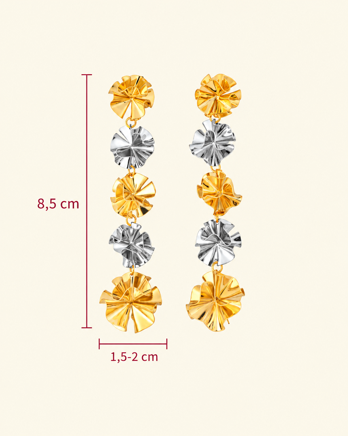 Hedvig Deco Vanity Mix Earrings Gold/Silver - Charlotte Bonde Sthlm