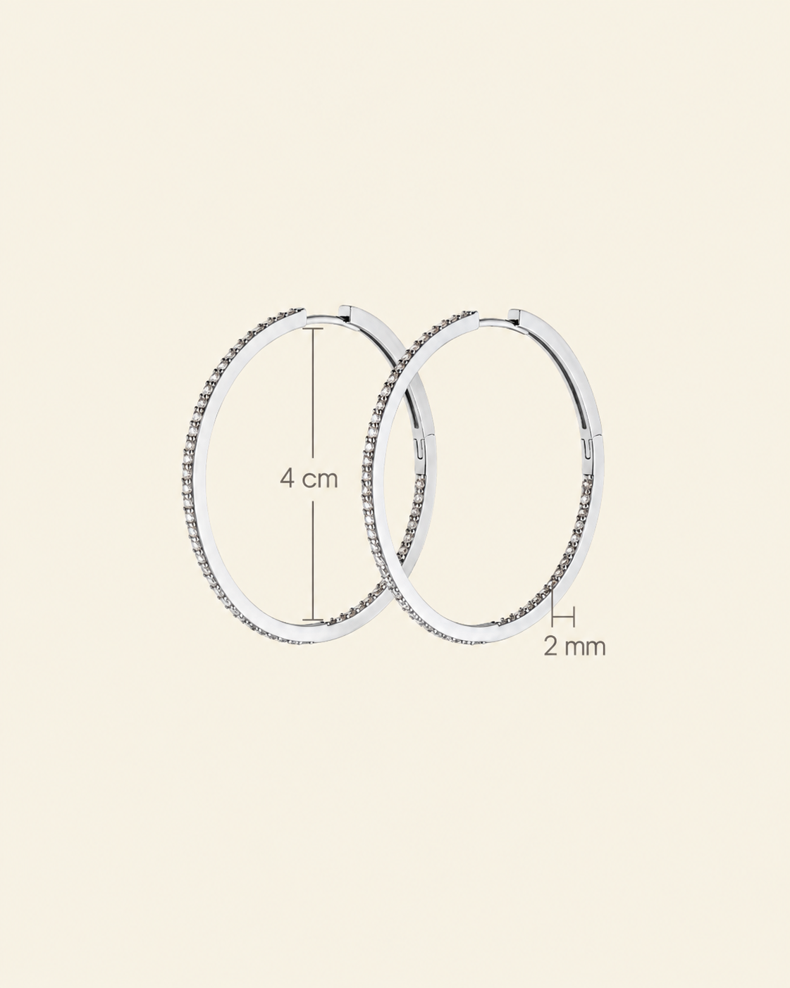 Irma Eternity Amazon Hoops Rock Crystal Silver - Charlotte Bonde Sthlm