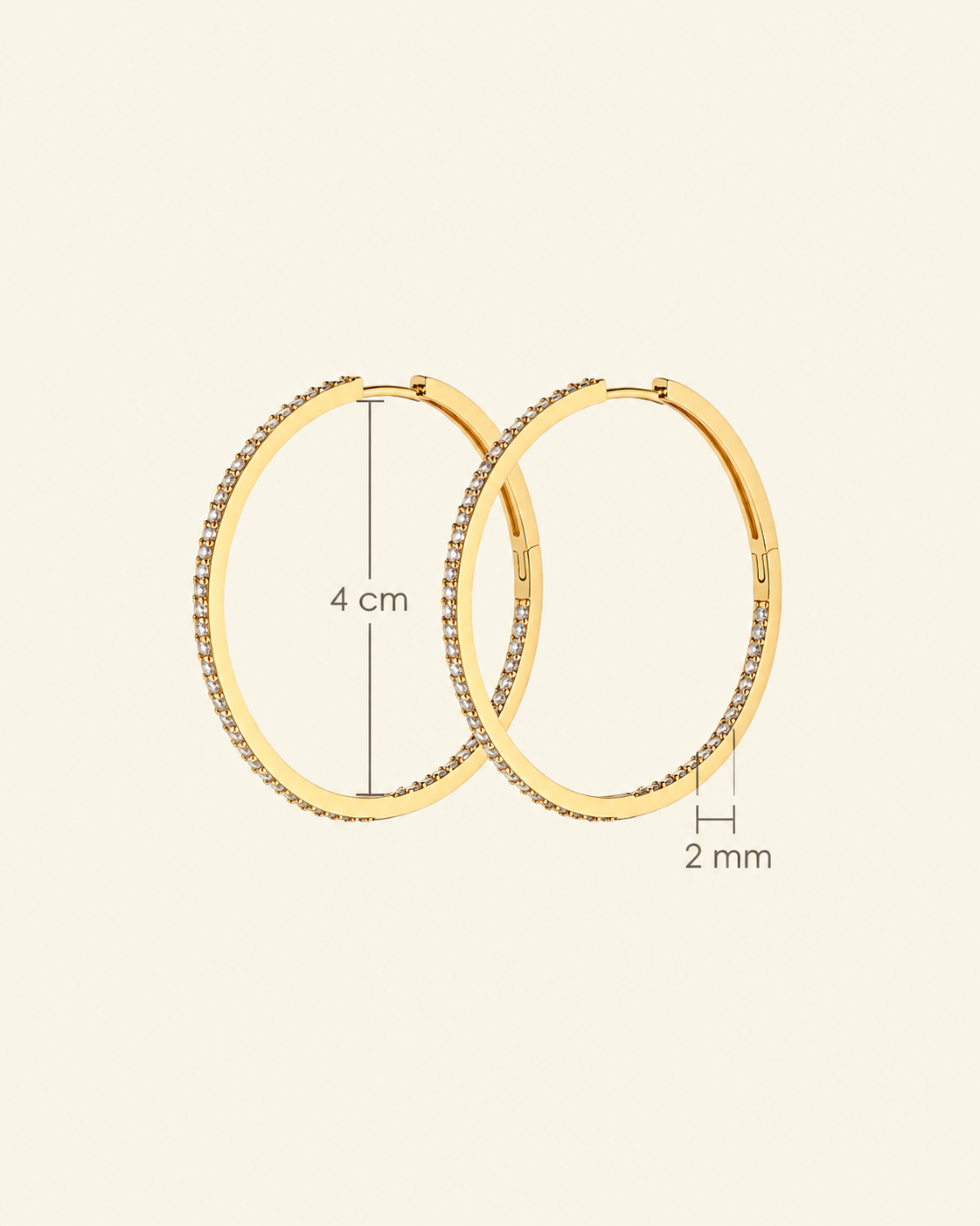 Irma Eternity Amazon Hoops Rock Crystal Gold - Charlotte Bonde Sthlm
