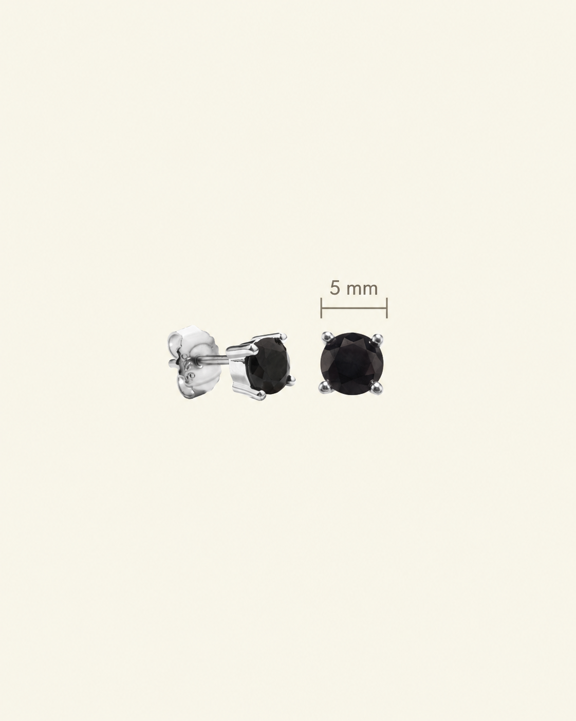 Irma Solitaire Studs Obsidian Silver - Charlotte Bonde Sthlm
