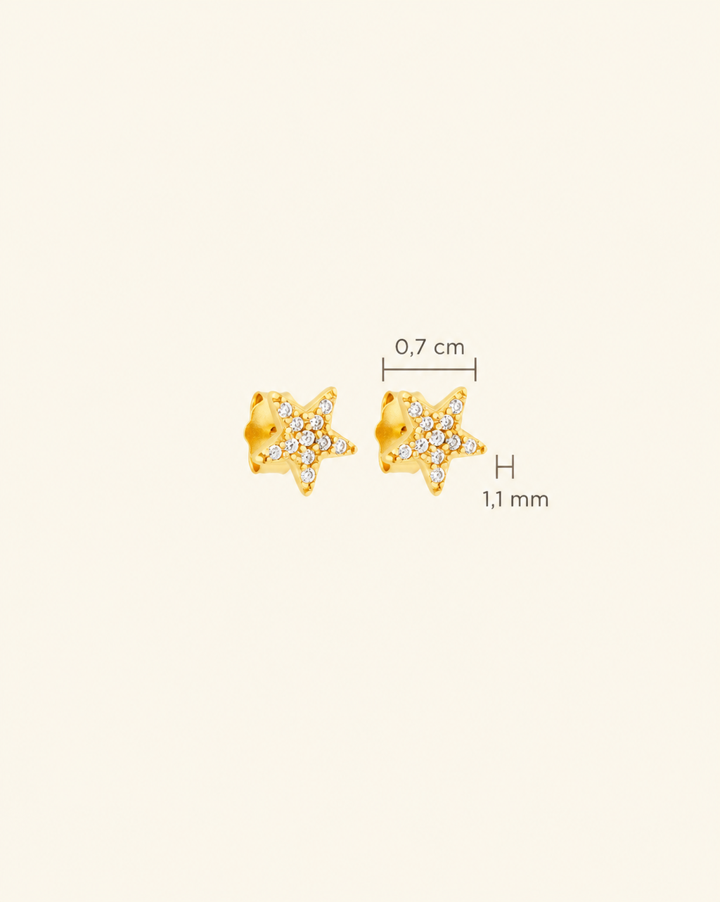 Signature Petite Star Studs Crystal Gold - Charlotte Bonde Sthlm